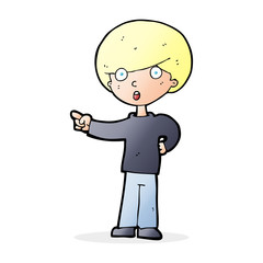 cartoon pointing boy