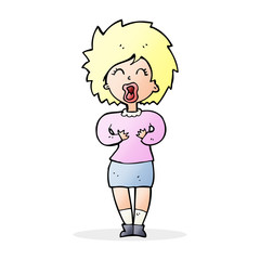 cartoon screaming woman