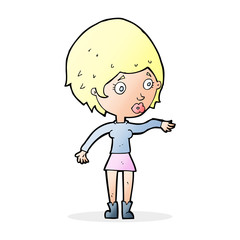 cartoon concerned woman reaching out