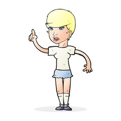 cartoon woman with idea