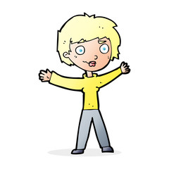 cartoon woman waving arms