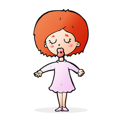 cartoon woman in dress