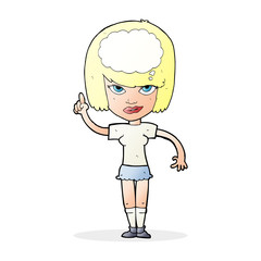 cartoon woman with idea