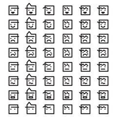 simple 48 emotion face icons set