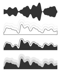 The equalizer, equalizer set,  icon set, vector set of waves, vector icons set waves, musical wave, sound waves, audio wave icon set, Audio equalizer technology, pulse musical , pulse musical set.