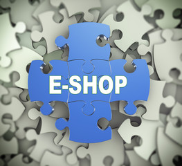 Fototapeta premium 3d puzzle pieces - eshop