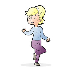 cartoon dancing woman