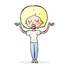 cartoon peaceful woman