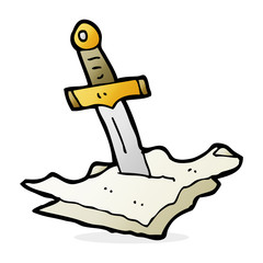 cartoon dagger in maps