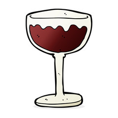 cartoon glass of red wine