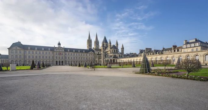 4K Timelapse Sequence of Caen, France - The City Hall of Caen