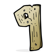 cartoon wooden number