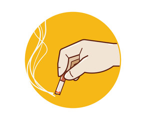 A hand holding a cigarette