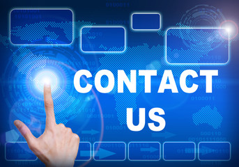 Touch screen digital interface of contact us concept