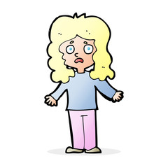 cartoon worried woman