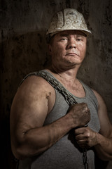 man in a helmet miner