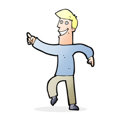 cartoon grinning man