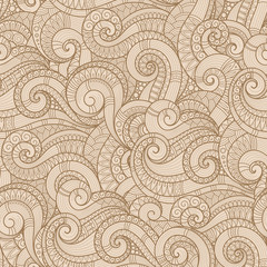 Seamless asian ethnic floral retro doodle background pattern