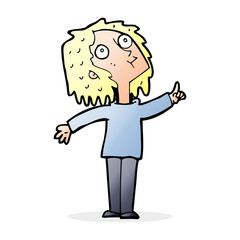 cartoon curious woman