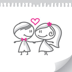cartoon wedding couple