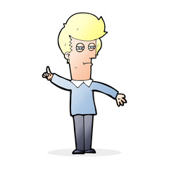 cartoon man narrowing eyes