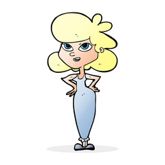 cartoon girl with hands on hips