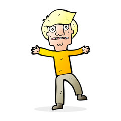 cartoon boy panicking