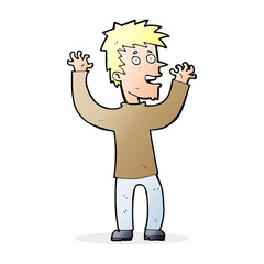 cartoon excited man