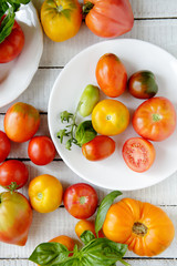 fresh tomatoes on plate
