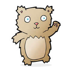 cartoon waving teddy bear