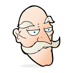 cartoon old man face