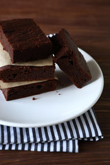 Brownies slice on plate