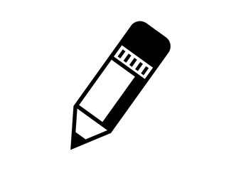 Black pencil icon on white background