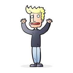 cartoon stressed man