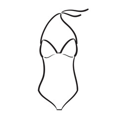 Woman swimming suit female swimsuit drawn vector.