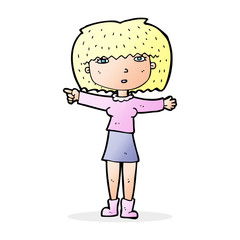 cartoon girl pointing