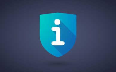 Long shadow shield icon with  an info sign