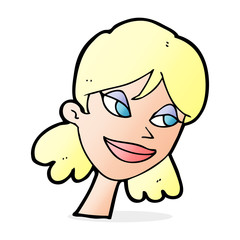 cartoon happy female face