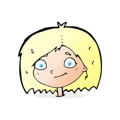 cartoon happy female face