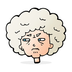 cartoon bitter old woman