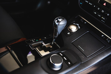 Car control panel close up