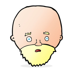 cartoon shocked man with beard