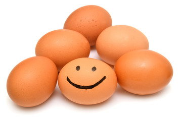 Eggs smiling family of eggs