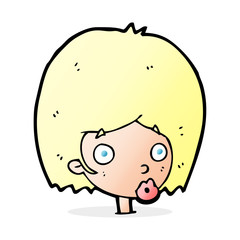 cartoon surprised female face