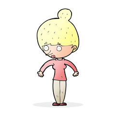 cartoon woman staring