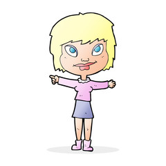 cartoon woman pointing