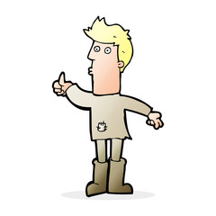 cartoon poor man