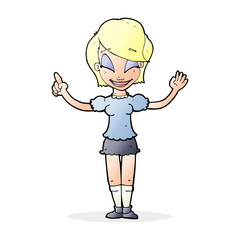 cartoon pretty girl with idea