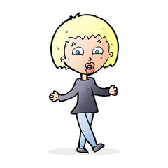 cartoon woman shrugging shoulders