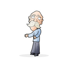 cartoon lonely old man